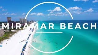 Miramar Beach Florida - Turquoise waters and sugar-white sand - drone footage