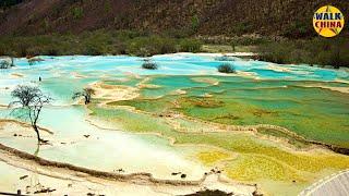 Walking Tour of Huanglong the Yellow Dragon Scenic Area in Sichuan, China