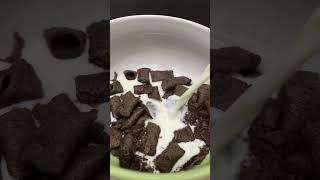 Chocolate cereal for breakfast #cereal #breakfast #chocolatecereal #milk