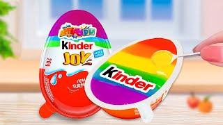 Rainbow Kinder Joy Jelly  Miniature Rainbow Kinder Joy Jelly Decorating Ideas | Tiny Cakes