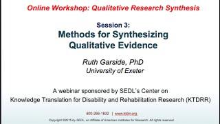 Methods for synthesizing qualitative evidence