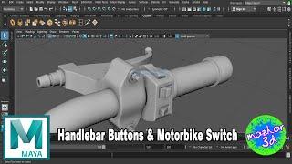 Handlebar Buttons & Motorbike Switch | 3D Modeling | Hard surface | Autodesk Maya | No1Trending