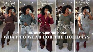 HOLIDAY OUTFIT IDEAS || 7 Monochrome Looks for all your Events - Friendsgiving, Christmas + MORE