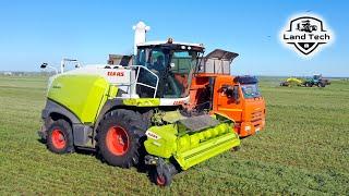 Новый комбайн CLAAS Jaguar 870 - подбор травы собранной с 20 метров! Заготовка кормов!