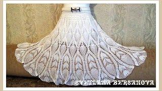 Вяжем вместе - юбка с ананасами.Часть 9. knitted crochet skirt