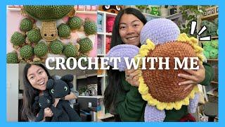 Come Crochet With Me!  Making Dragons, Jumbo Turtles, Packing Orders, & Yapping! Studio Vlog 