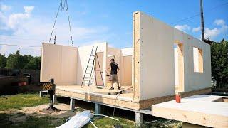 We built a frame house in three days. Step by step construction process