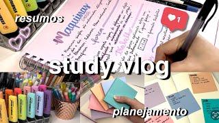 STUDY VLOG Produtivo | Um dia de estudos | Fazendo resumos (estilo filminho narrado)