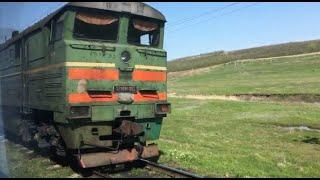 Из окна поезда - Тепловоз 3ТЭ10М-1103 / Diesel locomotive 3TE10M-1103