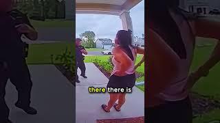Doorbell camera captures woman calling the police to her neighbor's house!