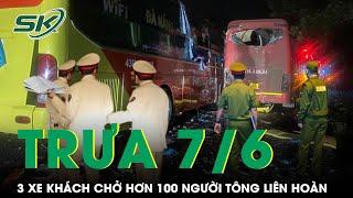 Trưa 7/6: Kinh hoàng 3 xe khách chở hơn 100 người tông liên hoàn ở Huế, hành khách la hét gây ám ảnh