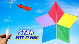 How to make a star kite ⭐️  BEST HOMEMADE PAPER KITE