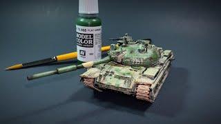 Soviet T-62 BDD Mod.1984-1/72-Trumpeter-brush painted-tank model