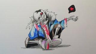 How to draw Sans, Horror sans, Underfell, Drawing Sans undertale easy