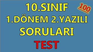 10.SINIF 1.DÖNEM 2.YAZILI TEST (EDEBİYAT)