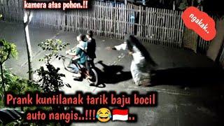 Lucu.!!Prank kuntilanak Narik baju bocil di jalan auto nangis ngakak.