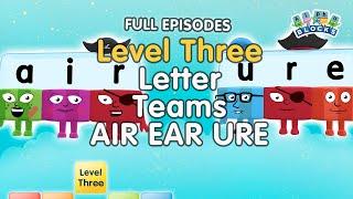 #BacktoSchool - Alphablocks Level Three | Letter Teams - AIR EAR URE ER | FULL EPISODES