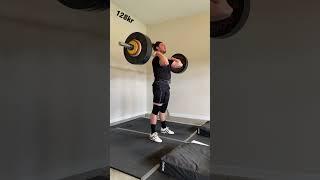 128kr clean&jerk in garage #weightlifting #crossfit