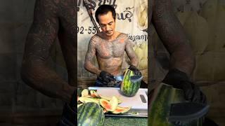 Thailand’s Gangster Uncle Slices Watermelon Like a Pro!