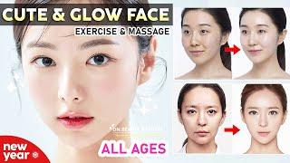  Teenagers & All Ages | Beautiful & Cute Face Exercises and Glowing Skin Face Massage