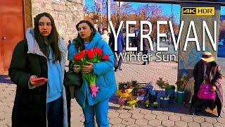 Winter Sun in Yerevan, Armenia, Walking Tour on Feb 28, 2025, 4K HDR 60fps