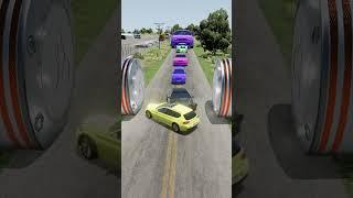 Colorful Small To Giant Cars vs Bollard #3