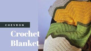 How to Crochet a Classic Chevron Blanket in Stripes Video Tutorial