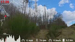 1 hour MTB Trail Indoor MTB Workout Telemetry Speed Display 4K Video