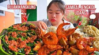 MAKAN DITEMANI HUJAN SAMBAL UDANG JENGKOL, RUJAK KANGKUNG.. ‼️