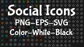 Social icons Download In PNG EPS SVG Files |English| |Photoshop Tutorial|