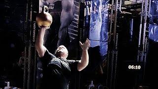 Вадим Ищейкин. Жим гири 70 кг на ладони. Vadim Ischeykin. One-arm 70 kg kettlebell palm press.