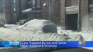 Cars Trapped By Ice, Snow At Ashland And Diversey