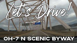 Let's Drive! OH-7 N Ohio River Scenic Byway | OH Highway Time Laps Drive | Rural Ohio Drive