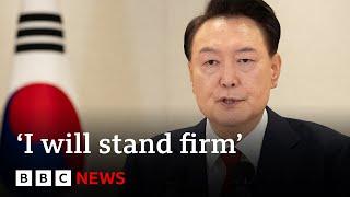 South Korea's President Yoon Suk Yeol vows to 'fight to the end' | BBC News