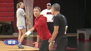 Jordan Larson coaches at Nebraska