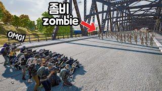 amazing!! Erangel Bridge Player vs Zombies!! Who will win?