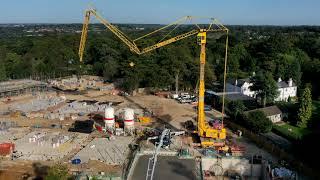 Spierings 7 axle   self erecting mobile tower crane -Timelapse