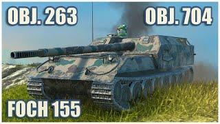 Foch 155, Object 263 & Object 704 • WoT Blitz Gameplay