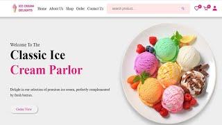 Multipages ice-cream shop website using html css js php & mysql from scratch admin panel part one