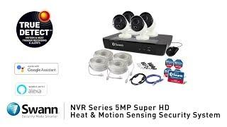 Swann 5MP Security System Overview NVR-8580 with Security Cameras NHD-865MSB Swann Security app