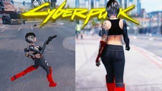 TPP Comparison Animation Redone Mod vs No Mod - CYBERPUNK 2077