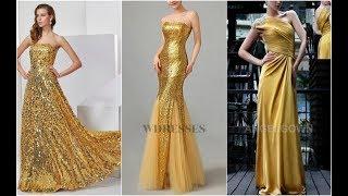 Glamorous Long Gold Evening Dresses