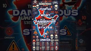 Top 10 Most Dangerous states in India  #india #shorts #dangerous #states