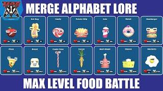 Max Level Merge Alphabet Food Battle | Merge Alphabet Food Battle