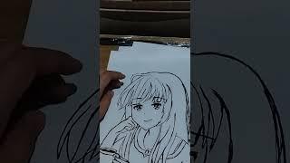 How I Draw Cute Anime Girl Drinking Coffee | #Anime #Coffee #Drawing | @MsOdeth