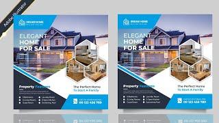 Real Estate Banner design | Social Media Post Design | Illustrator Tutorial | Al hamd zone