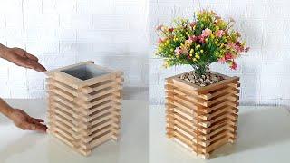 Woodworking / Making decorative wooden flower pots / Flower pot craft ideas / Amazing woodworking