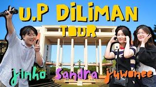 BEST UNIVERSITY CAMPUS in MANILA?! (My First UP Experience) w/ Juwonee & Sandra | JinHo Bae