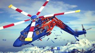 Helicopter cracked in half by guided missile! | Besiege