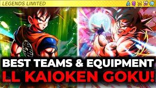 Best TEAMS & EQUIPMENTS For LL Goku (Saiyan Saga)! (Dragon Ball Legends)